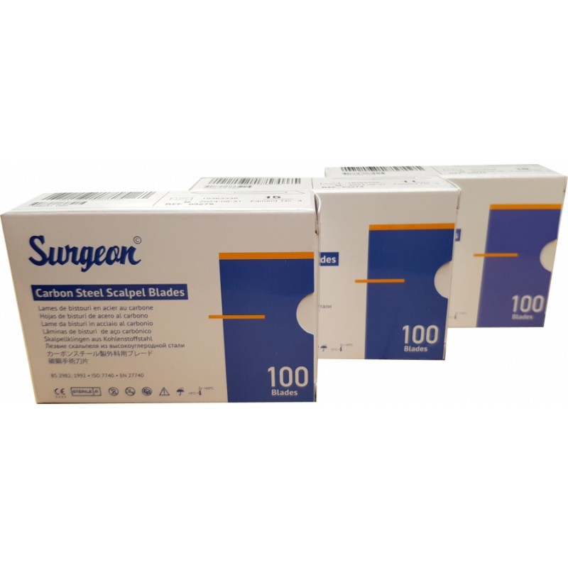 Carbon steel store scalpel blades
